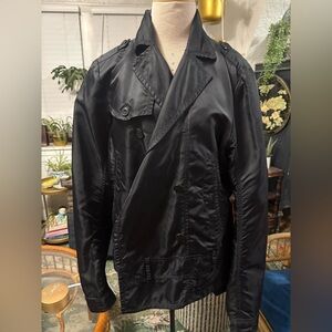 Diesel Y2K Black Asymmetrical Trench Jacket Fishtail‎ Women L
